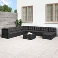 thumbnail image 1 of vidaXL 9 Piece Garden Lounge Set with Cushions Black Poly Rattan, 1 of 5