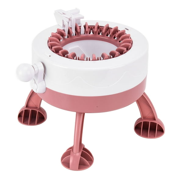 LHCER Knitting Device,DIY 22 Needles Circular Knitting Machine Hand Cranking Crochet Machine Tool for Scarves Gloves Hats Coral Red,Hand Knitting Machine