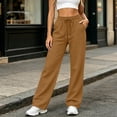 thumbnail image 2 of VBVC Women's Drawstring High Waist Sweatpants, Casual Loose Joggers For Women , Ladies' Lightweight Y2K Wide Leg Pants with Pockets, Brown , S-2XL, 2 of 9