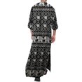 thumbnail image 3 of Musuos Mens Muslim Dresses Long Sleeve Striped Henley Shirts Kaftan Muslim Long Gown Thobe, 3 of 7