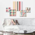 thumbnail image 2 of Designart "Funky Plaids In Blue And Pink Retro Style" Plaid Wall Art Set Of 5 - Blue Vintage Office Room Metal Wall Art Set, 2 of 6