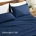 thumbnail image 4 of Ivy Union Microfiber Sheet Set - 3-Pieces - Breathable - Deep Pocket, Twin, Dark Blue, 4 of 10
