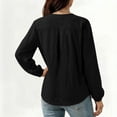thumbnail image 7 of Sexlip Womens Henley Blouse 3/4 Sleeve Button Placket Design Soft Fabric Relaxed Silhouette for Daily Wear Black XXXL, 7 of 7