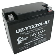 UB-YTX20L-BS Battery Replacement for 2001 Victory V92C, DC Classic, Deluxe Cruiser 1507 CC Motorcycle - Factory Activated, Maintenance Free, Motorcycle Battery - 12V, 18AH, UpStart Battery Brand