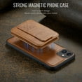 thumbnail image 6 of Case for iPhone 11, Detachable Magnetic Wallet Credit Card Cash Slot Case Support Wireless Charging Functional Kickstand Compatible with MagSafe Phone Cover For iPhone 11,Brown, 6 of 12