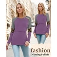 thumbnail image 2 of Women's Maternity Nursing Shirt Top Long Sleeve Patchwork Breastfeeding Clothes, 2 of 5