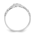 thumbnail image 2 of 14K White Gold Ring Band Themed Polished Claddagh, Size 9, 2 of 5