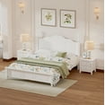 thumbnail image 2 of Harper & Bright Designs Bedroom Set Queen Size Bed Set Adult, Wood Retro Platform Bed and Two Nightstands with 2 Drawers, White, 2 of 12
