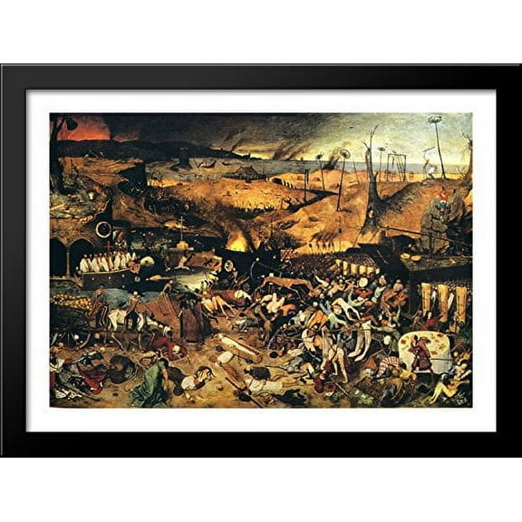 The Triumph of Death 38x28 Large Black Wood Framed Print Art by Pieter Bruegel the Elder