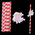 thumbnail image 2 of de papel de a rayas piezas para bodas de cumpleaños, Navidad, fiestas de rojo Yuyangstore Pajas de beber de unicornio, 2 of 8