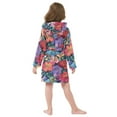 thumbnail image 4 of FORMRS Niños Bathrobe Unisex Hooded Robe Soft Plush Pajamas Sleepwear, Size 4-6T, Serene Floral Pattern, 4 of 7
