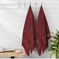 thumbnail image 3 of MALLONI HOME Ultra Soft 6 Pack Cotton Towel Set, Contains 2 Bath Towels 28x55 inch, 2 Hand Towels 16x24 inch & 2 Wash Coths 12x12 inch, Ideal for Everyday use, Compact & Lightweight - Burgundy, 3 of 8