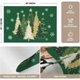 thumbnail image 6 of mubwai Green Xmas Trees Vinyl Christmas Placemats Set of 4, 12x18 Inch Washable Plastic Non-Slip Woven Winter Table Mats for Party Kitchen Dining Decor, 6 of 7