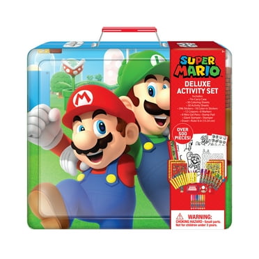 Nintendo Super Mario Deluxe Activity Art Set with Metal Carrying Case, for Boys and Girls, 500  Pieces