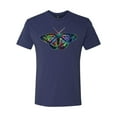 thumbnail image 2 of Wild Bobby, Colorful Rainbow Patterned Butterfly Animal Lover Mens Premium Tri Blend T-Shirt, Vintage Navy, 2XL, 2 of 3