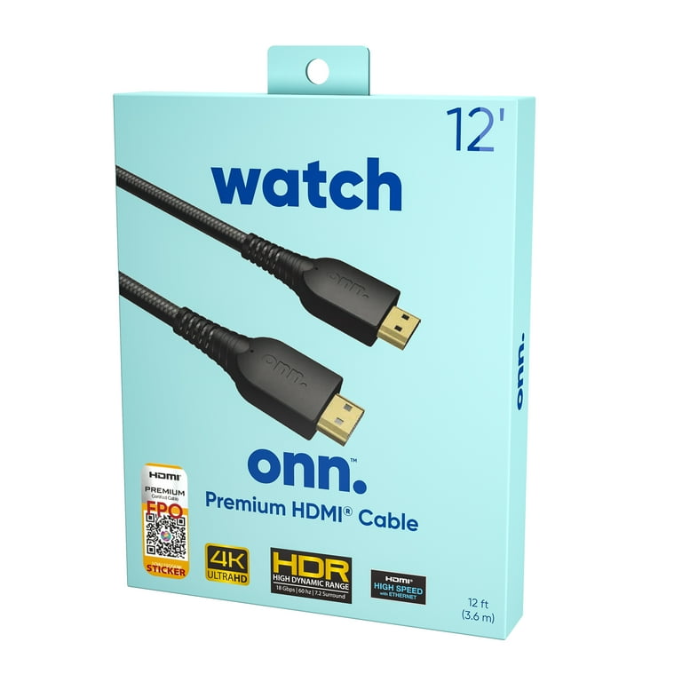 HDMI 4K Cable, 12 ft, Black HDMI 4K Cable, 12 ft, Black