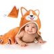 thumbnail image 1 of Toalla con capucha para bebé Corgi Dog, ultrasuave y absorbente, naranja, 1 of 7