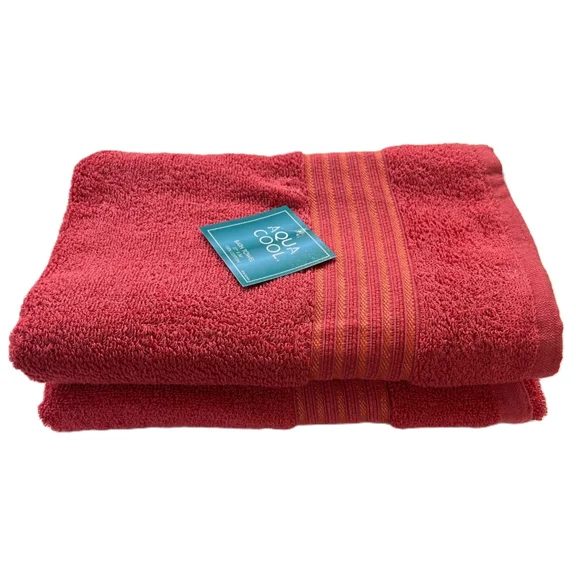 Set of 2, 100% Cotton Bath Towels, Generous 27" x 54" Size