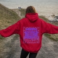 thumbnail image 6 of COMVALUE Puff Hoodie for Women, Cute Palm Pink Graphic Pullover Sweatshirt (Red, XL), 6 of 6