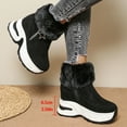 thumbnail image 6 of Black Ladies Star Decorated Height Lift Warm Boots Roomy Fit For Fall And Winter Comfort Snow Boots Perfect For Home And Outdoor, 6 of 9