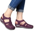 thumbnail image 3 of Ruyang Thick Sole Sandals For Women Soft Leather Closed Toe Vintage Anti Slip Sandals Summer Sandals for Women Casual, 3 of 5