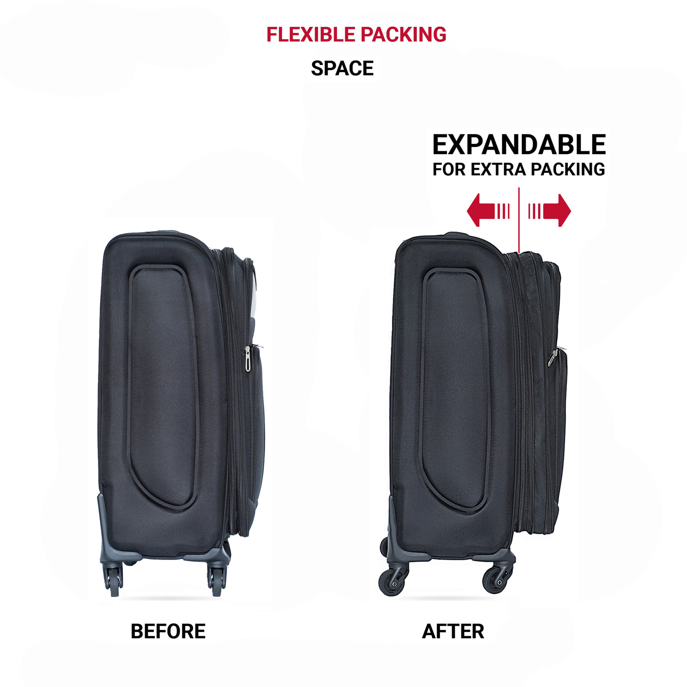 Noble House 2-Piece 20" & 24" Softside Oxford Luggage Set, Expandable Spinner Suitcases with Combination Lock, Black
