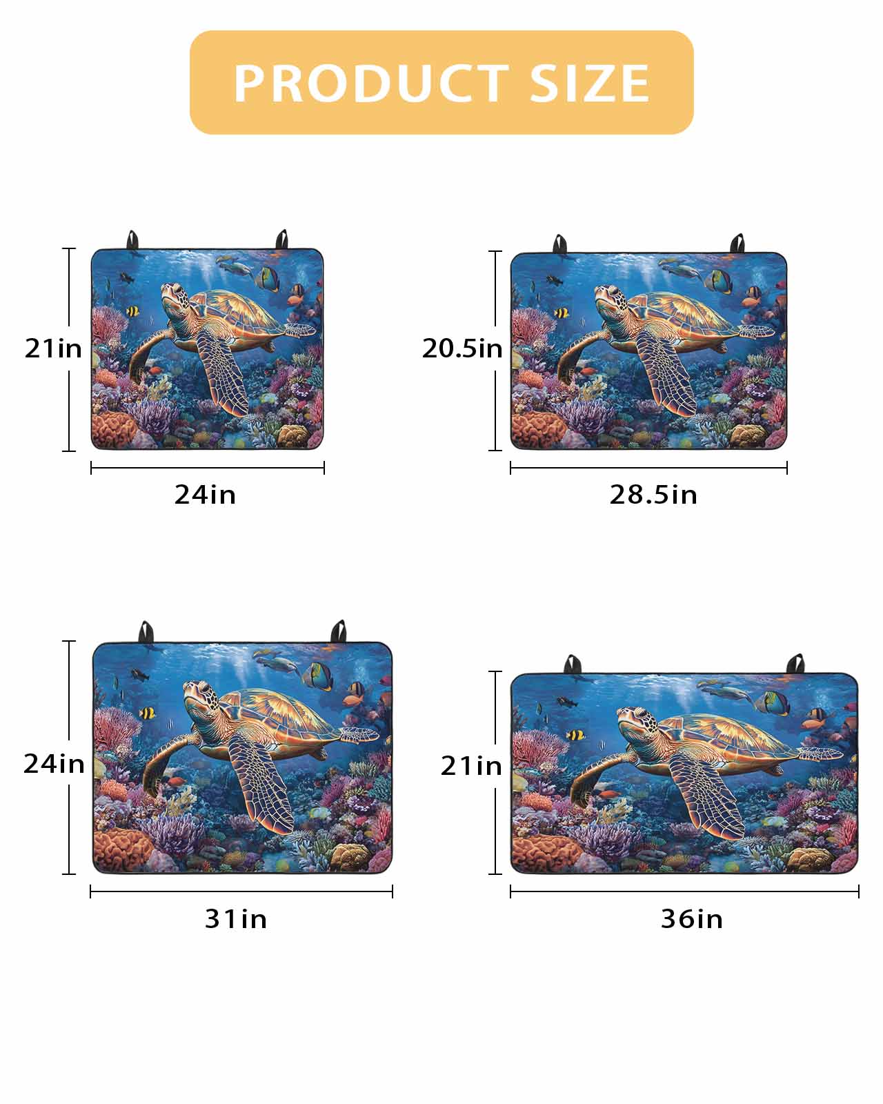 nqOlkjepod Large Induction Cooktop Protector Mat 24"x21", Coastal Turtle Stove Top Covers for Electric Stove, Turquoise Coral Tropical Ocean Animal Fish Stove Burner Cover Mats Stove Cover