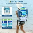 thumbnail image 2 of Beach Chairs for Adults 2 Pack, High Backpack Folding Chair with 5 Position Recline, Lay Flat Portable Beach Chair with Cooler Pouch Cup Holder Phone Pocket Towel Bar for Beach Camping Lawn, 2 of 9