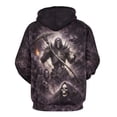 thumbnail image 2 of LAOLIUSN Men’s 3D All-Over Print Hooded Skeleton Hoodie, Gothic Skull Smoke Graphic Pullover Sweatshirt with Kangaroo Pocket, Lightweight Stretch, S-4XL, 2 of 7