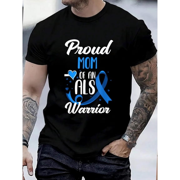100% Cotton Proud Mom Of An ALS Warrior Daughter Son ALS Awareness T-Shirt