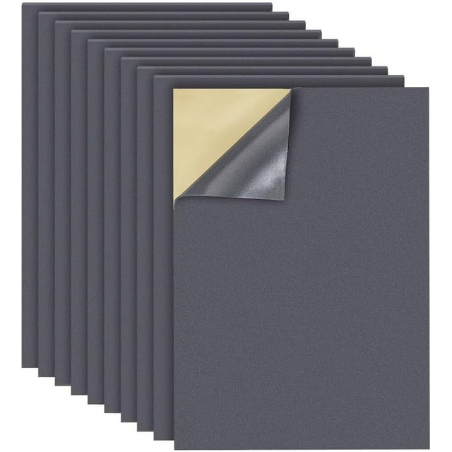 10 hojas de espuma EVA autoadhesivas de color gris de 8,26 x 11,8 pulgadas, tablero de aislamiento de espuma adhesiva