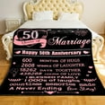 thumbnail image 2 of 50 Years of Marriage Anniversary Blankets Gifts for Women, Happy 50th Anniversary Wedding Valentines Gift for Her Wife, Rose Gold Throw Blankets Gifts for Mom, 2 of 5