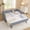 Navy, variant on Harper & Bright Designs Twin Size Gingham Daybed with Trundle, Linen Sofa Bed Frame with USB Port for Living Room and Bedroom, Yellow