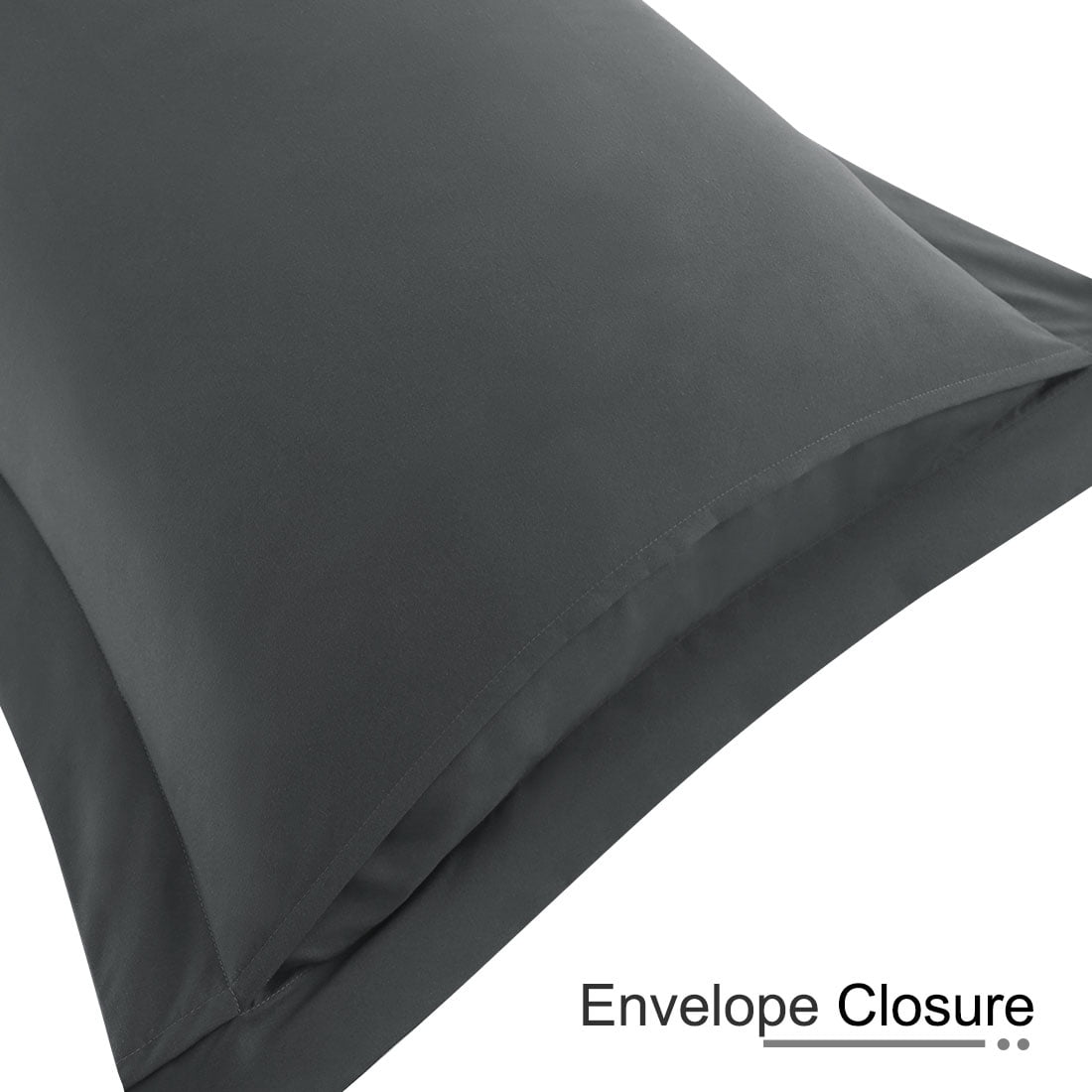 Unique Bargains 4-Pack Envelope Closure Pillow Sham No Zipper Standard Grey