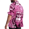 thumbnail image 3 of Pink Monkey Gorilla Men's Short Sleeve Beach Shirts Hawaiian Button Down Casual Summer Printed Unisex Top, 3 of 6