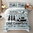 thumbnail image 2 of Erosebridal Happy Camping Quilt Full, Watercolor Old Barn Door Full Bedspread Sets, 3pcs 1 Coverlet and 2 Pillowcases, 2 of 7