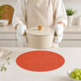 thumbnail image 3 of Unique Bargains 2 Pcs Oval Bamboo-like Texture Placemat Orange Yellow, 3 of 5