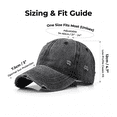 thumbnail image 3 of Vintage Distressed Washed Cotton Dad Hat for Men & Women - Adjustable Ripped Baseball Cap, Packable Soft Top Sun Hat for Outdoor, Casual, Travel Black, 3 of 8