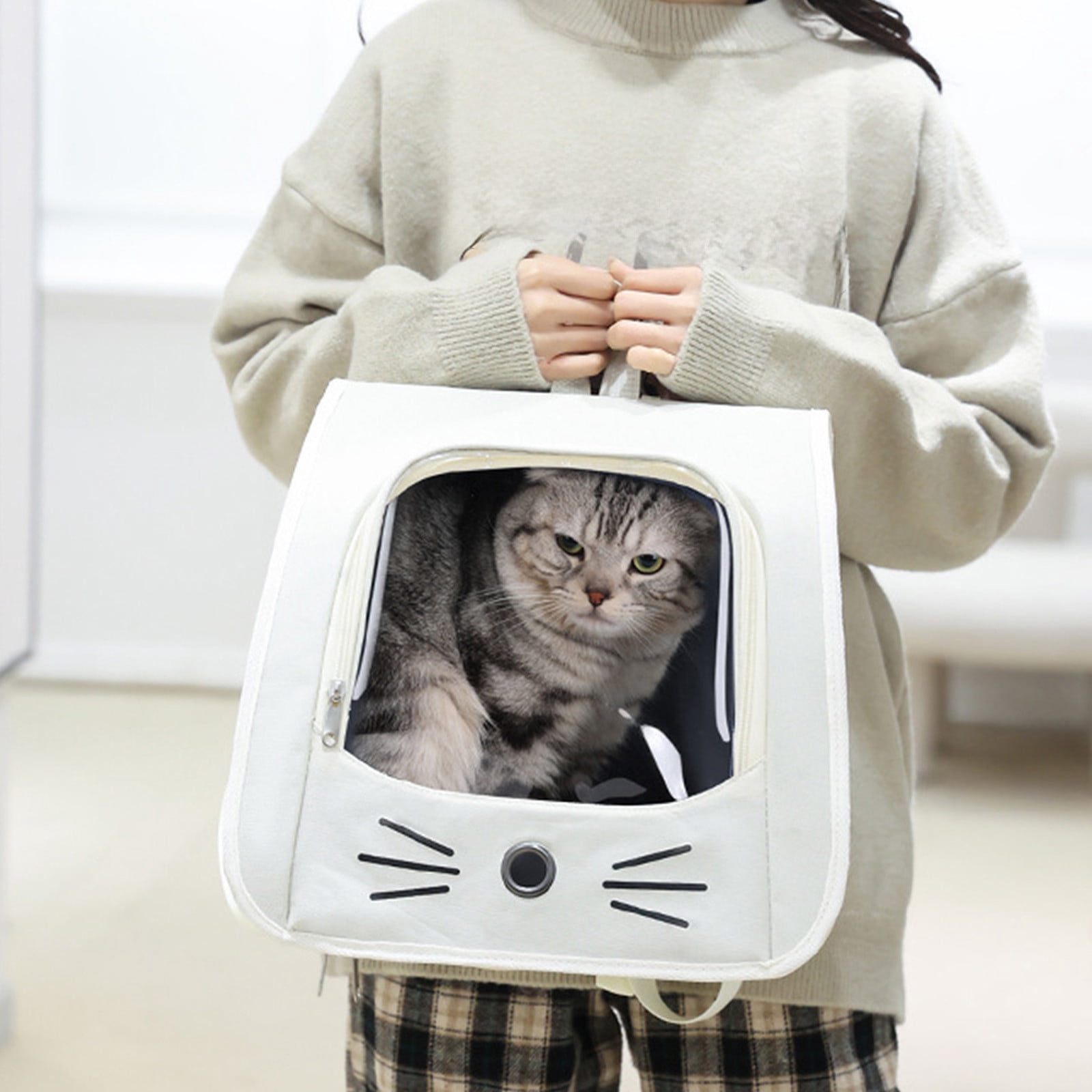 Msgweeeg Soft Cats Carrier Dog Carrier Handheld Backpack 2 In 1 Cats Carrier Foldable Pet Backpack for Small Dogs Cats Pet Sling Carrier Suitable for Outdoor Hiking Vet Visits Travel
