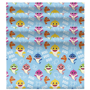 Baby Shark Wrapping Paper Cartoons Themed Gift Wrapper Made from Premium Paper for Kids Girls Boys Birthday Christmas Halloween Hanukkah Baby Showers Holiday Gift Cover(4 Rolls-80sq ft)