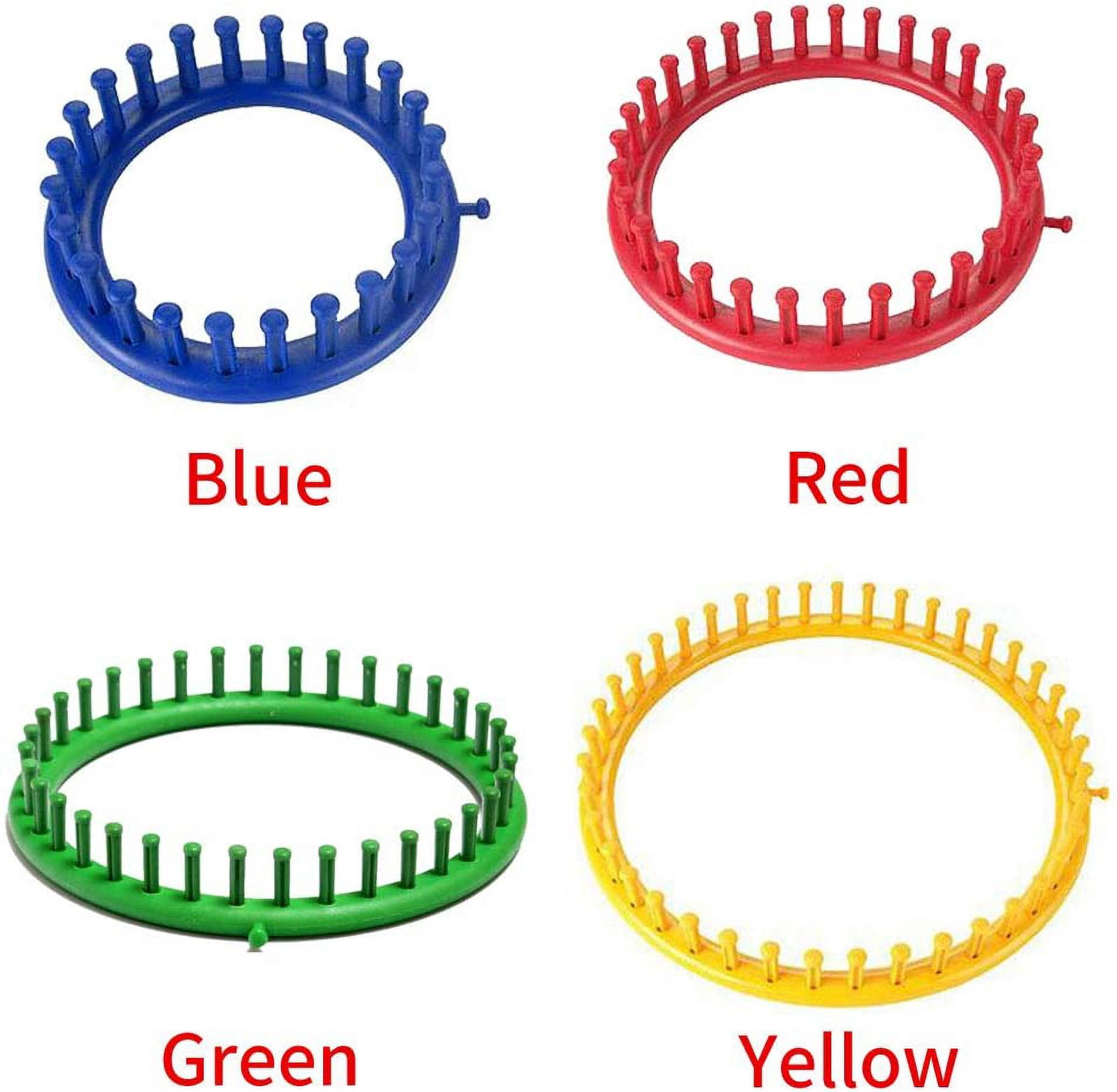 ABCISI Round Knitting Looms Set, Craft Kit Tool with Hook Needle and Crochet, Round Plastic Knit Quick Loom Set, for Loom Knitting Hats, Scarves Shawl Sock Blankets & More(Yellow-29cm)