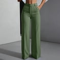 Aezemi Womens Wide Leg Dress Pants with Pockets Button High Waisted ...