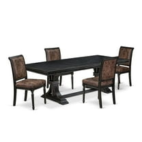 Luxe by East West Furniture 5 piece Kitchen Table Set consists of a Modern Dining Table and 4 Dining Chairs