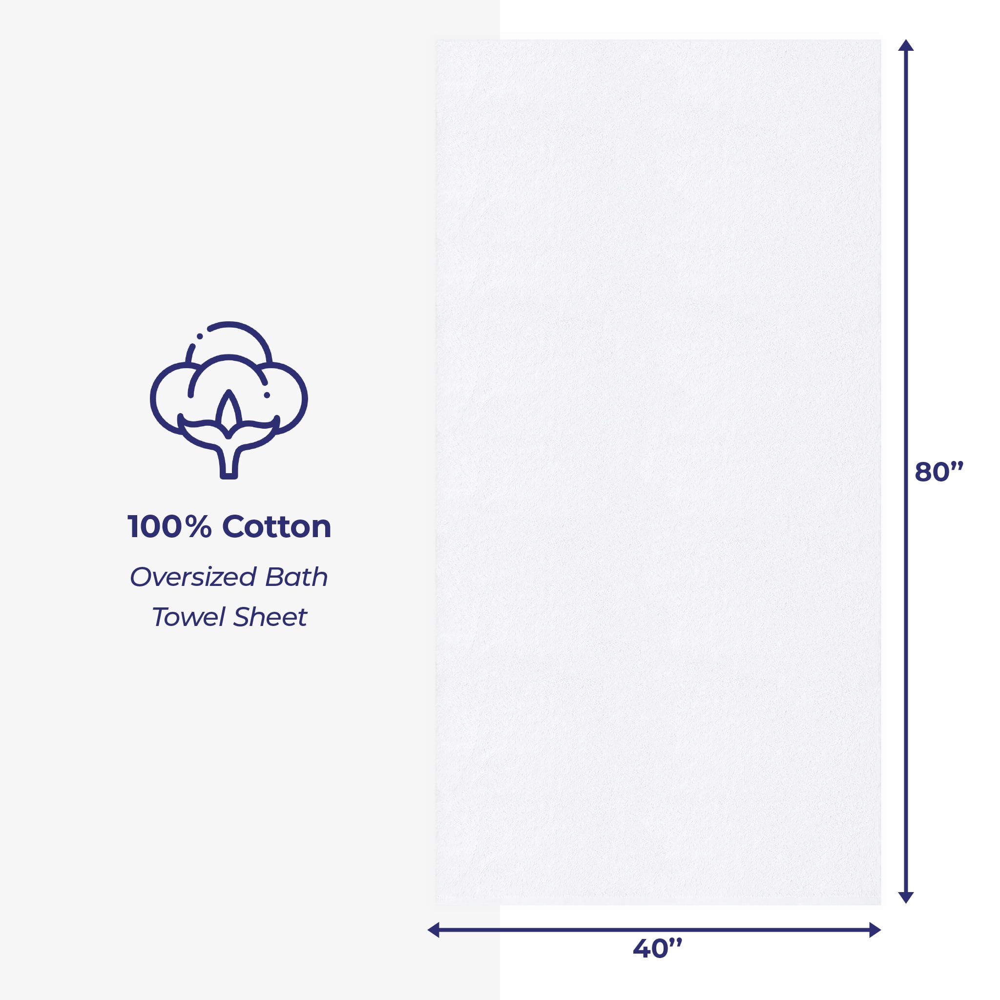 American Soft Linen Luxury 40x80 Oversized Bath Sheet, 100% Cotton XL Turkish Bath Sheet Towel, White