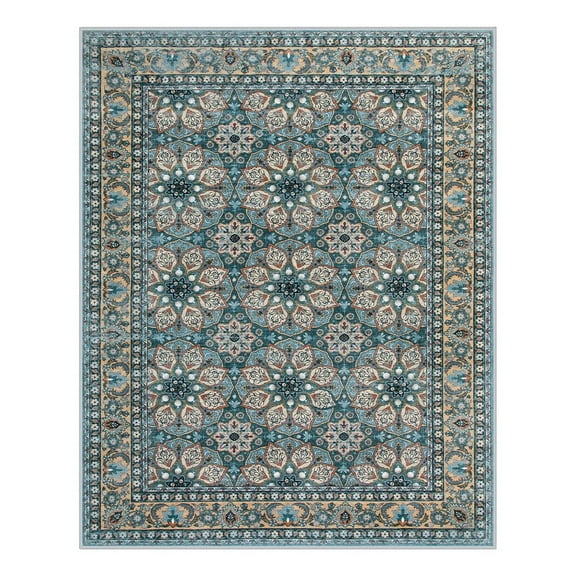 Lahome Area Rug for Bedroom Washable Black Living Room Rugs Non-Slip Dining Room Rug Mandala Vintage Oriental Soft Floor Carpet