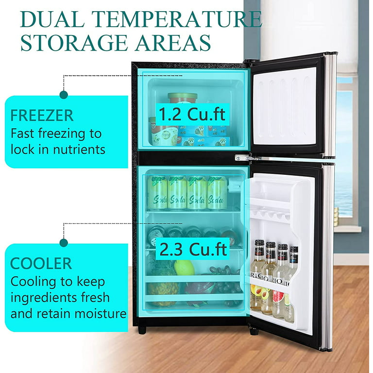 SMAD Mini Fridge With Lock Compact Refrigerator for Dorm Office