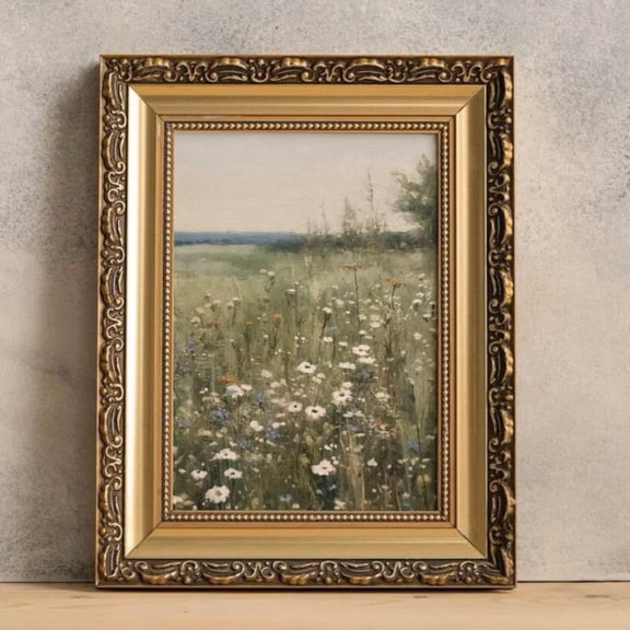 Sage Green Meadow Landscape Wall Art Print
