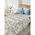 thumbnail image 5 of Farmhouse Sage Green Flat Sheets Only Queen Size, Soft Breathable Bed Top Sheets for Mattress, Vintage Flower Leaf Botanical Luxury Bedding Flat Sheets for Home Hotel Bedroom Bed Protection, 5 of 9