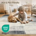 thumbnail image 4 of ODIKA 3'x5' Washable Throw Rug Stain Resistant, Low Profile, Non-Slip Grey Under Abstract Vintage Distressed Motif Interlocking for Entryway, Kitchen, Mudroom, 4 of 7