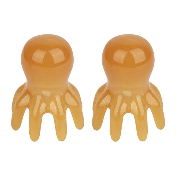 Masajeador de cuero cabelludo con forma de pulpo, herramienta facial portátil, peine de masaje, masajeador de cuero cabelludo de mano L